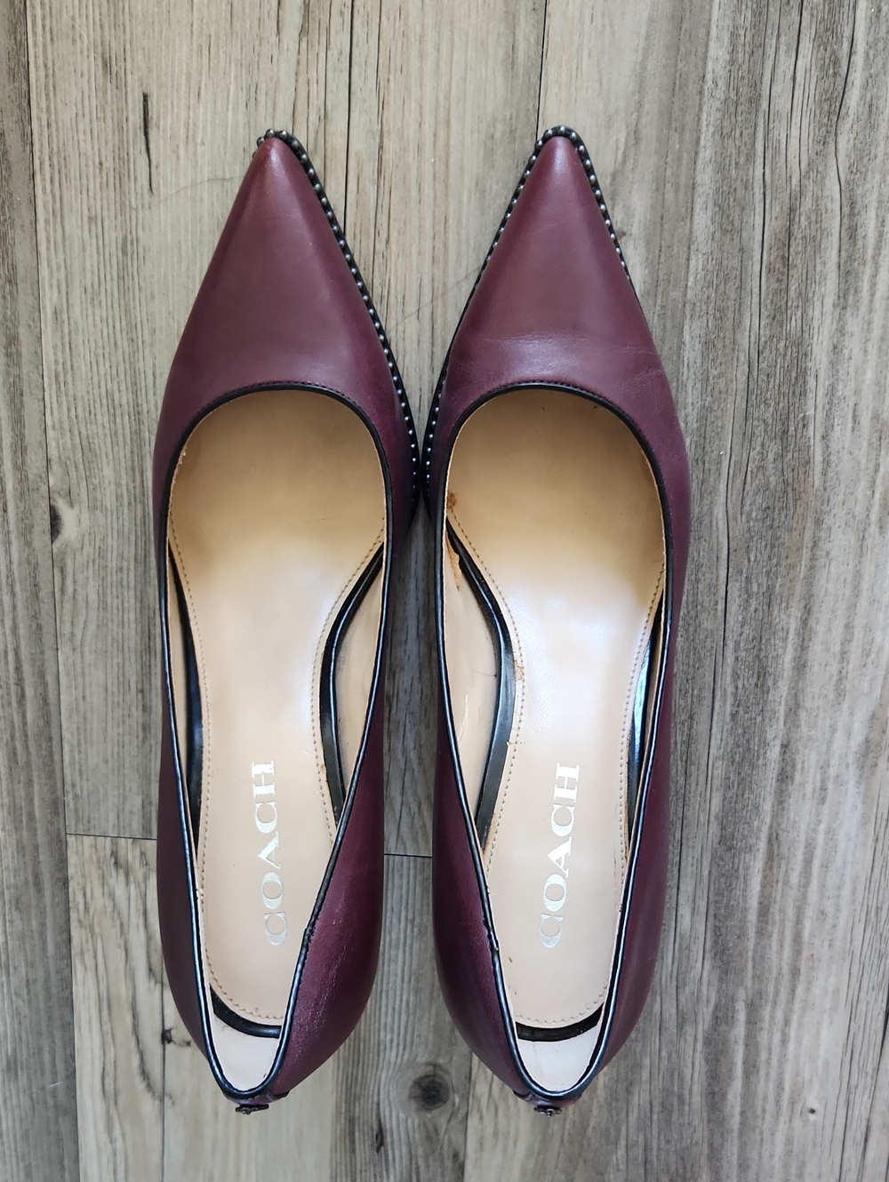 Coach Burgundy Leather Pump Heels Size 8